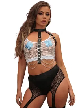 missisX Zincirli Deri Harness Aksesuar missisX 3434