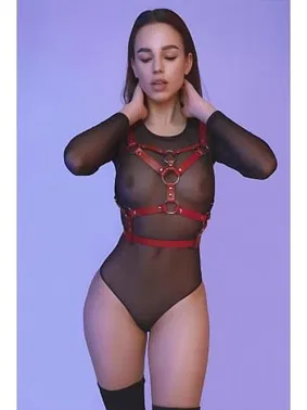 missisX Kırmızı Giyilebilen Deri Harness Aksesuar missisX 3456 - Alternatif Görünüm