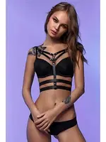 Siyah Büstiyer Deri Harness Aksesuar missisX 3466 Siyah