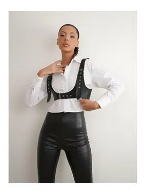 missisX Elbise Gömlek üstü Giyilebilen Deri Aksesuar missisX 3497