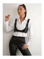 Elbise Gömlek üstü Giyilebilen Deri Aksesuar missisX 3497 Siyah detay görünüm