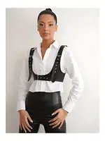 Elbise Gömlek üstü Giyilebilen Deri Aksesuar missisX 3497 Siyah farklı açı