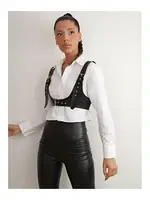 Elbise Gömlek üstü Giyilebilen Deri Aksesuar missisX 3497 Siyah görsel 5