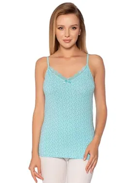 Gümüş Empirme Likralı İnce Askılı Desenli Kadın Atlet Gümüş 3096 - 6 Adet