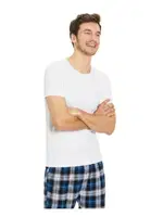 Erkek Beyaz Penye Bisiklet Yaka 6lı Paket Fanila Atlet Güryıldız 24006 - 6 ADET Beyaz detay görünüm