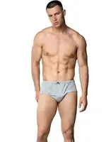 6Lı Penye Erkek Slip Külot Gümüş 3006 - 6 Adet Gri detay görünüm