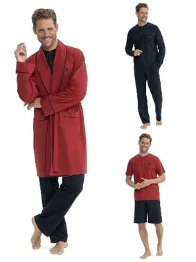 Us. POLO Assn. Erkek Çeyizlik 5li Sabahlıklı Pijama Takım Bordo U.s Polo Assn. 12040