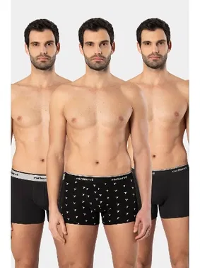 Cacharel Geniş Bel Lastikli Desenli Likralı Erkek Boxer 3lü Cacharel 1339