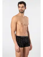 Geniş Bel Lastikli Desenli Likralı Erkek Boxer 3lü Cacharel 1339 Siyah 1 detay görünüm