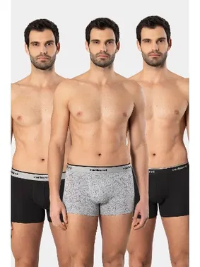 Cacharel 3lü Geniş Bel Lastikli Desenli Likralı Erkek Boxer Cacharel 1339
