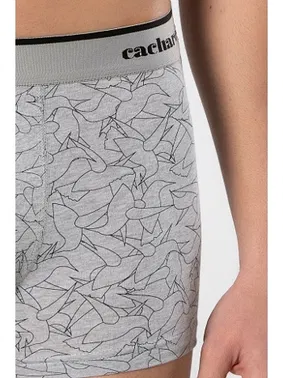 Cacharel 3lü Geniş Bel Lastikli Desenli Likralı Erkek Boxer Cacharel 1339 - Alternatif Görünüm