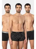 3lü Desenli Likralı Pamuklu Erkek Boxer Cacharel 1339 Siyah 3