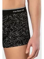 3lü Desenli Likralı Pamuklu Erkek Boxer Cacharel 1339 Siyah 3 farklı açı
