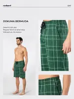 Cepli Dokuma Bermuda Erkek Tek Alt Cacharel 2241 Yeşil 1 görsel 4