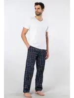 V Yaka Kısa Kollu Erkek Dokuma Pijama Takımı Cacharel 2238 Lacivert 6
