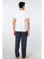 V Yaka Kısa Kollu Erkek Dokuma Pijama Takımı Cacharel 2238 Lacivert 6 farklı açı