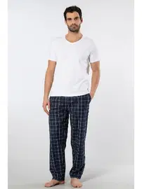 Cacharel Kare Desenli Dokuma Erkek Pijama Takımı Cacharel 2238