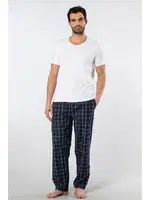 Kare Desenli Dokuma Erkek Pijama Takımı Cacharel 2238 Lacivert 8