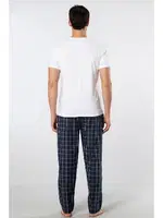 Kare Desenli Dokuma Erkek Pijama Takımı Cacharel 2238 Lacivert 8 detay görünüm