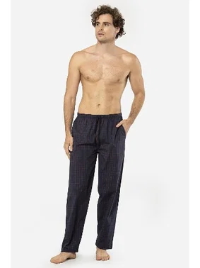 Cacharel Kareli Dokuma Cepli Erkek Pijama Tek Alt Cacharel 2240 - Alternatif Görünüm