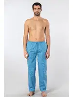 Desenli Cepli Dokuma Erkek Pijama Tek Alt Cacharel 2240 Mavi 4