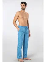 Desenli Cepli Dokuma Erkek Pijama Tek Alt Cacharel 2240 Mavi 4 detay görünüm