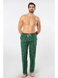 Cacharel Yeşil Kare Desenli Erkek Dokuma Pijama Tek Alt Cacharel 2240