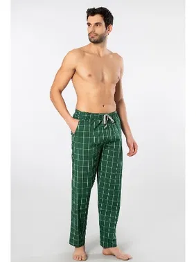 Cacharel Yeşil Kare Desenli Erkek Dokuma Pijama Tek Alt Cacharel 2240 - Alternatif Görünüm