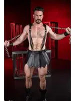 Erkek Gladyatör Harness Deri Takım missisX 88017 Siyah