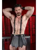 Erkek Gladyatör Harness Deri Takım missisX 88017 Siyah farklı açı