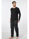Ekoseli Poplin O Yaka Uzun Kollu Erkek Pijama Takımı Cacharel 2239