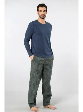 Cacharel Poplin O Yaka Uzun Kollu Erkek Pijama Takımı Cacharel 2239