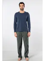 Poplin O Yaka Uzun Kollu Erkek Pijama Takımı Cacharel 2239 Yeşil 3 detay görünüm