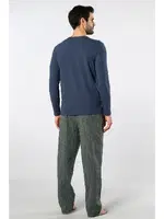 Poplin O Yaka Uzun Kollu Erkek Pijama Takımı Cacharel 2239 Yeşil 3 farklı açı