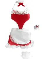 Etekli Kırmızı Hizmetçi Kostüm missisX 50122 Kırmızı görsel 4