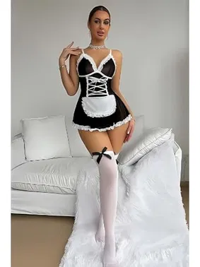 missisX Etekli Siyah Hizmetçi Kostüm missisX 50121 - Alternatif Görünüm