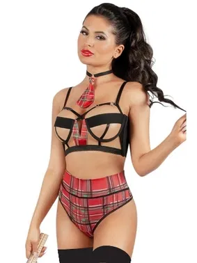 New Dreams Kravatlı Ekoseli Korse Bağlamalı Fantazi Kostüm New Dreams 8464