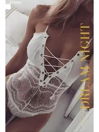 Anı Göğüs Çapraz Bağlamalı Beyaz Fantazi Body Anı 9402