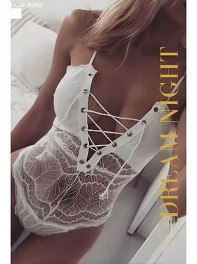 Anı Göğüs Çapraz Bağlamalı Beyaz Fantazi Body Anı 9402