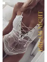 Göğüs Çapraz Bağlamalı Beyaz Fantazi Body Anı 9402 Beyaz