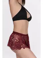 Fantezi Dantelli Etek Takım Miorre 001-002334 Bordo detay görünüm