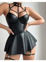 Fantezi Kadın Siyah Club Kostüm Set Real Passione 21098 Siyah farklı açı