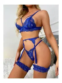 Nathalie Fantezi Lacivert Dantel Jartiyer Takım Nathalie 5009