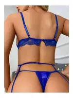 Fantezi Lacivert Dantel Jartiyer Takım Nathalie 5009 Lacivert farklı açı