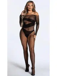 İzabel File Fantezi Vücut Çorabı Siyah Tam Boy İzabel 7025