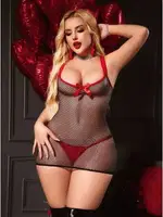 File Sırtı Kırmızı İp Örgülü Seksi Gecelik Jesica Bella JB-15027 Siyah farklı açı