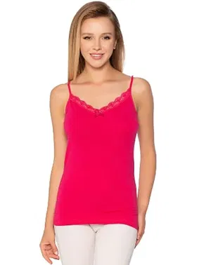 Gümüş Fuşya Likralı İnce Askılı Empirme Desenli Kadın Atlet Gümüş 3096 - 6 Adet