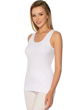 Gümüş Geniş Askı Ribana Düz Biye Kadın Atlet Gümüş 3009 - 6 Adet