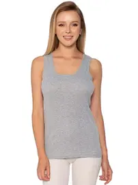 Gümüş Geniş Askılı Düz Biye Ribana Gri Kadın Atlet Gümüş 4024 - 6 Adet