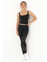 Gigotto File Detaylı Seamless Tayt Miorre 001-001239 Siyah detay görünüm